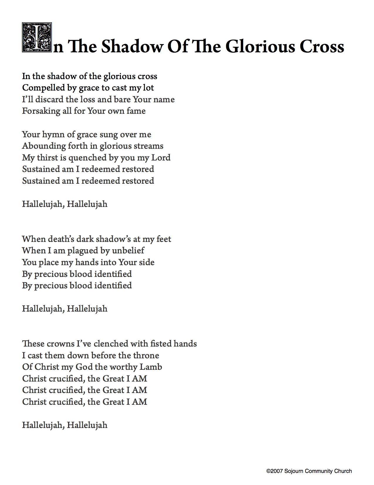 In The Shadow Of The Glorious Cross (png)